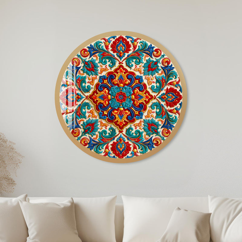 Ornate Floral Medallion with gold frame