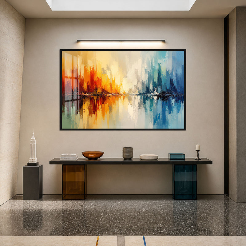 Fire and Ice Reflection with black frame