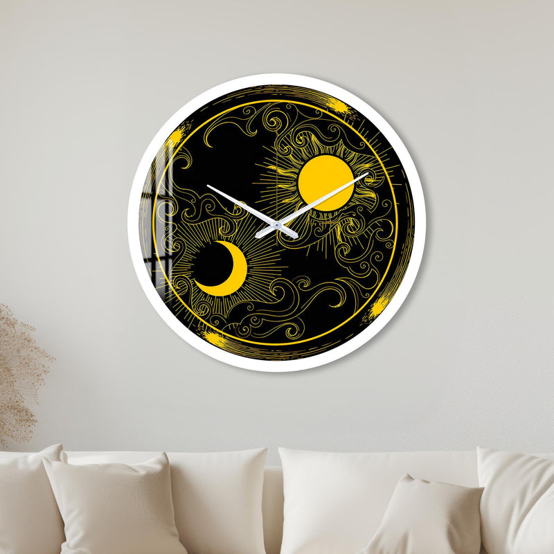 Celestial Sun And Moon with white frame