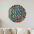 Enamel Geometric Kaleidoscope with gold frame