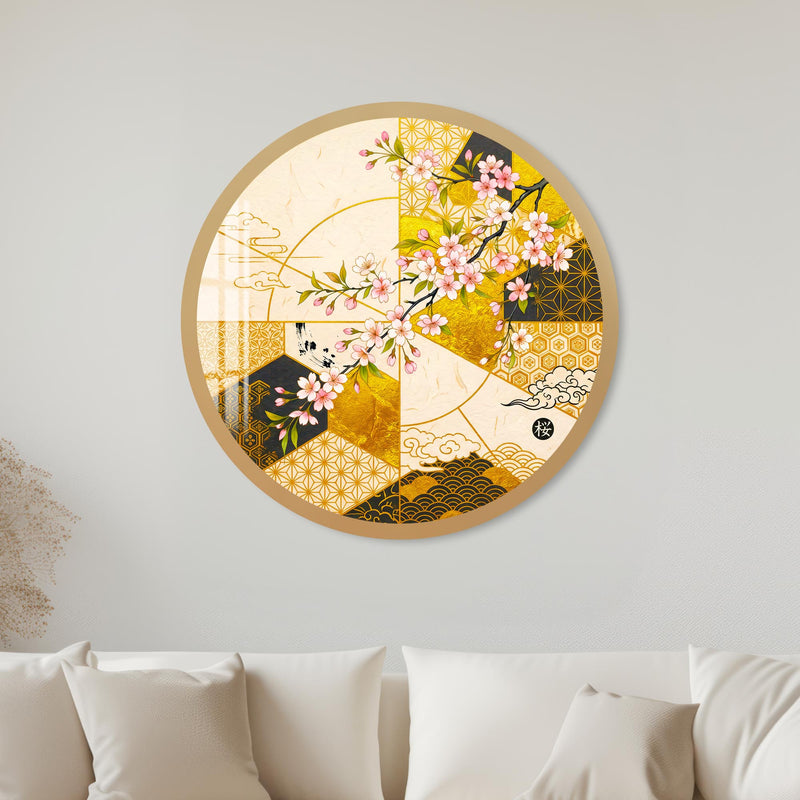 Golden Sakura with black frame