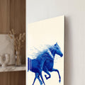 Artronauts Glass Print Blue Horses in Motion Glass Wall Art