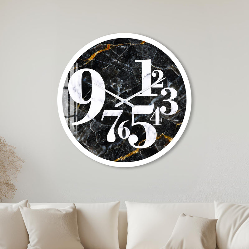 Midnight Marble Numerals with white frame