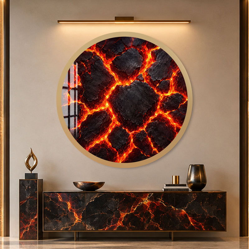 Molten Lava Cracks with gold frame