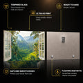 Tropical Terrace View — tempered glass, ultra HD print, ready to hang