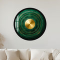 Emerald Geometric Halo with gold frame