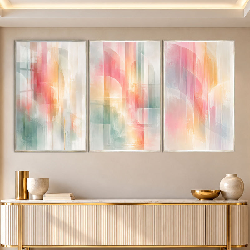Pastel Harmony with silver frame