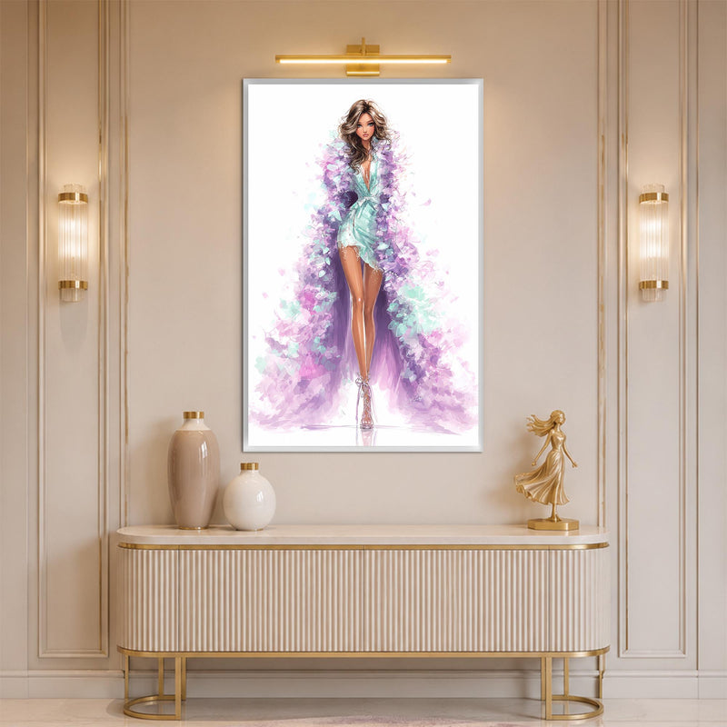 Lavender Runway Muse with white frame