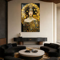 Artronauts Glass Print Golden Mosaic Muse Glass Wall Art