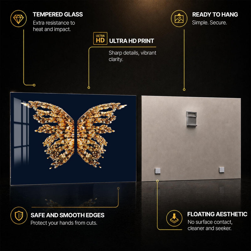 Artronauts Glass Print Crystal Wing Butterfly Glass Wall Art