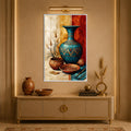 Turquoise Tribal Vessels with white frame