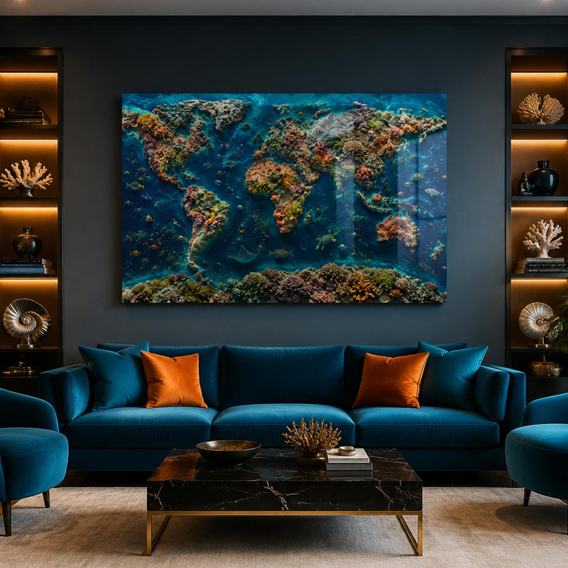 Coral Reef World Map lifestyle view