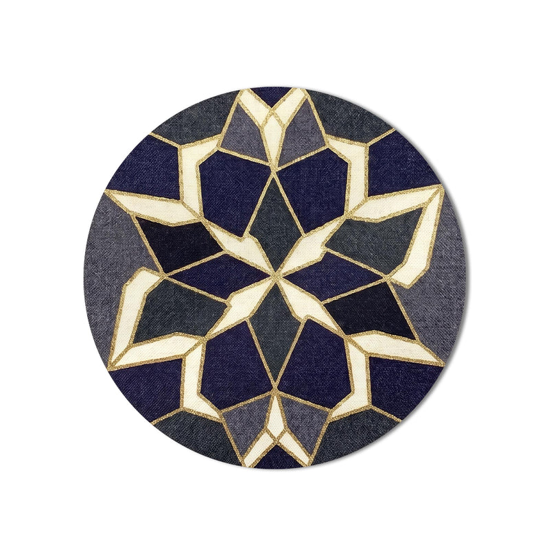 Navy Gold Star Tile Mosaic product shot on white background