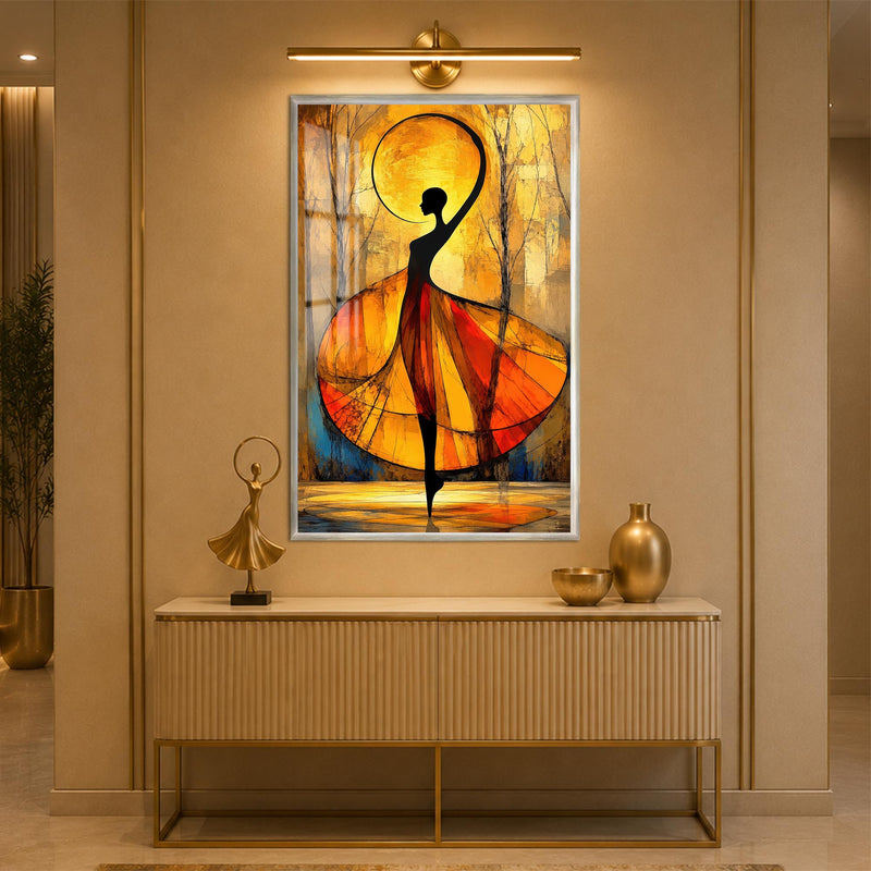 Golden Dancer with silver frame