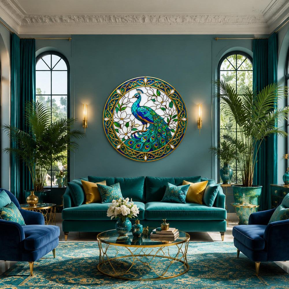 Peacock In Magnolia in a modern room