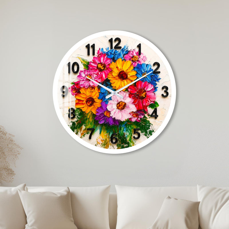 Vibrant Painted Blooms with white frame
