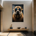 Regal Mastiff with silver frame