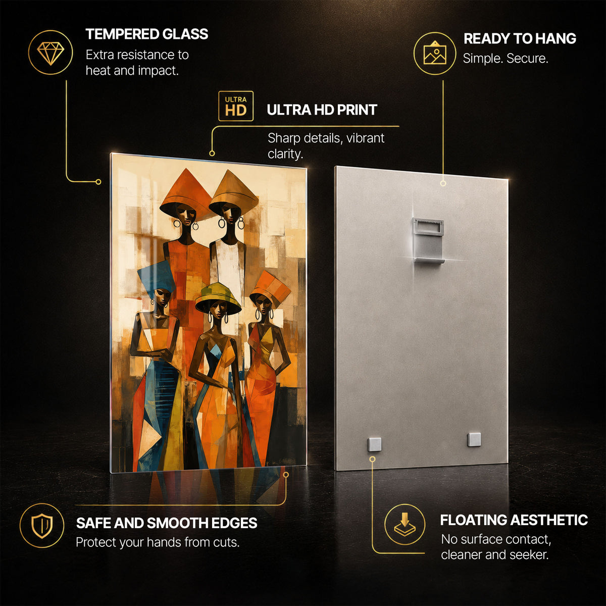 Sisters of the Sun — tempered glass, ultra HD print, ready to hang