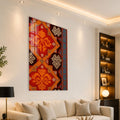 Artronauts Glass Print Turquoise Kilim Pattern Glass Wall Art