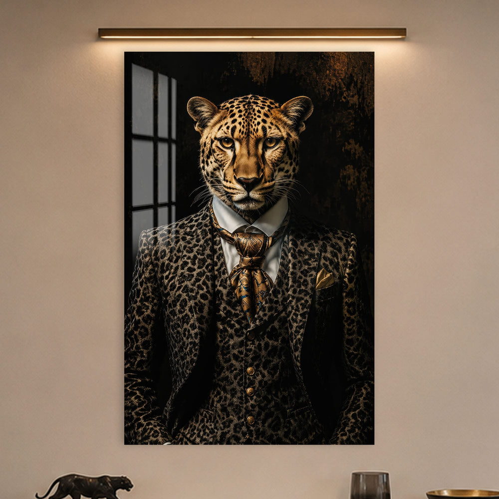 Artronauts Glass Print Leopard In Tailored Spots Glass Wall Art