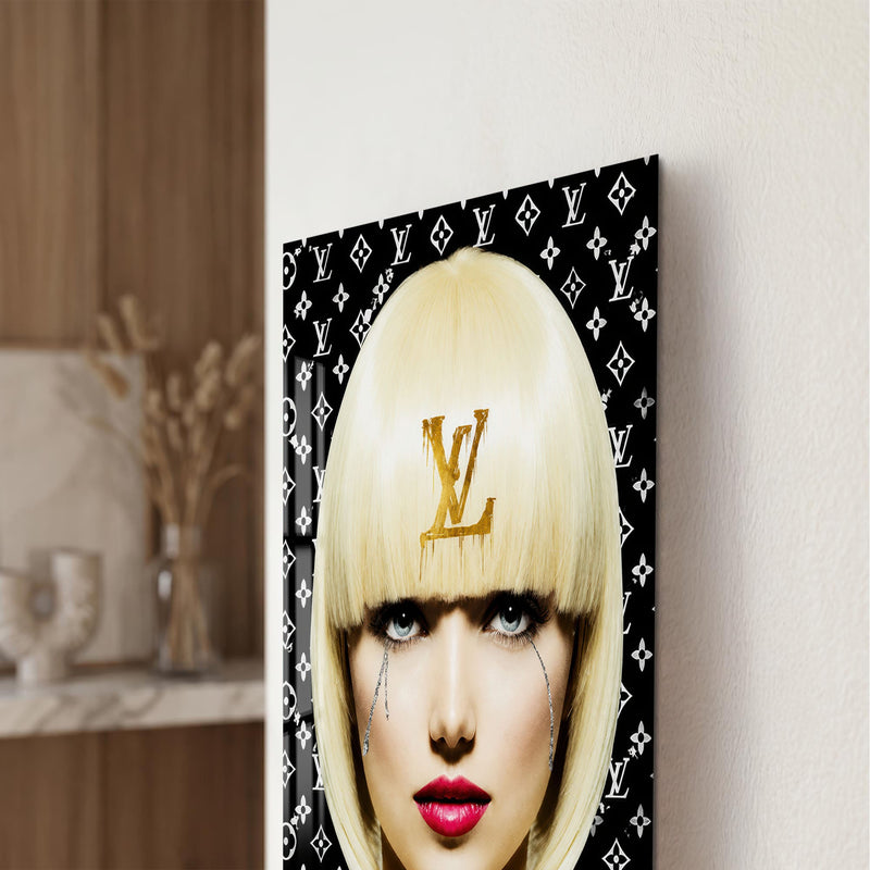 Artronauts Glass Print Golden Fashion Icon Glass Wall Art