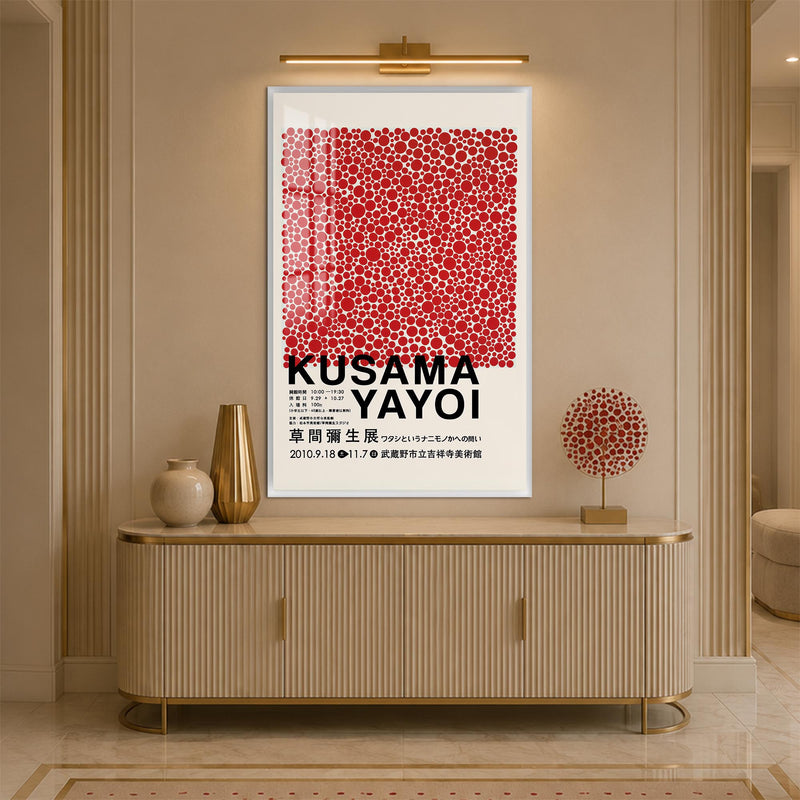 Kusama Red Dots with white frame