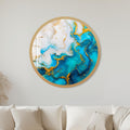 Gilded Turquoise Tides with gold frame