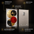 Gilded Circle Balance — tempered glass, ultra HD print, ready to hang