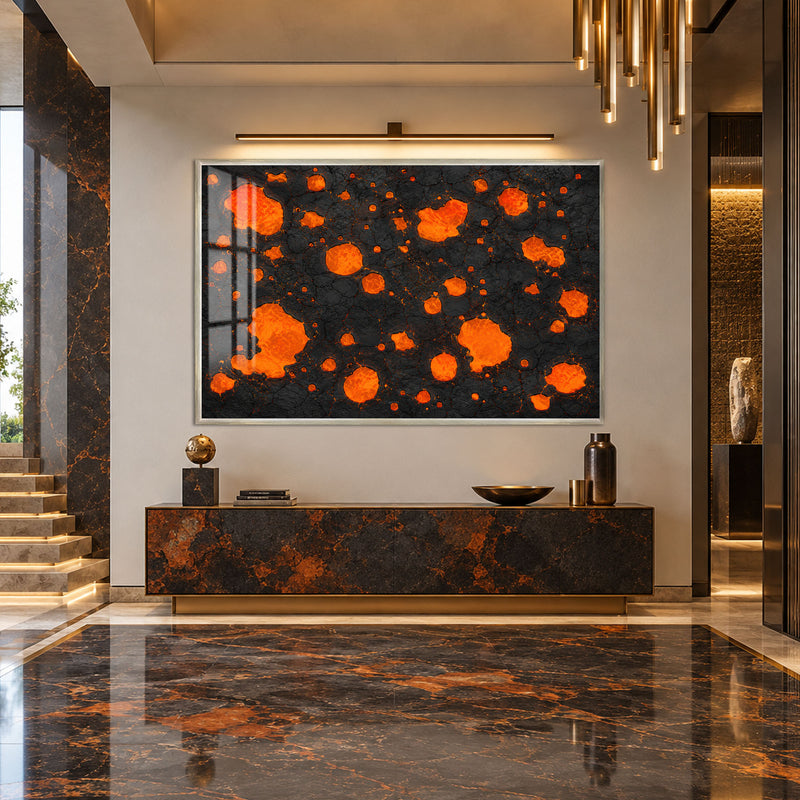 Molten Ember Field with silver frame