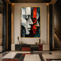 Artronauts Glass Print 12x18 cm | 4.7"x7.1" / Gold Faces in Contrast Glass Wall Art