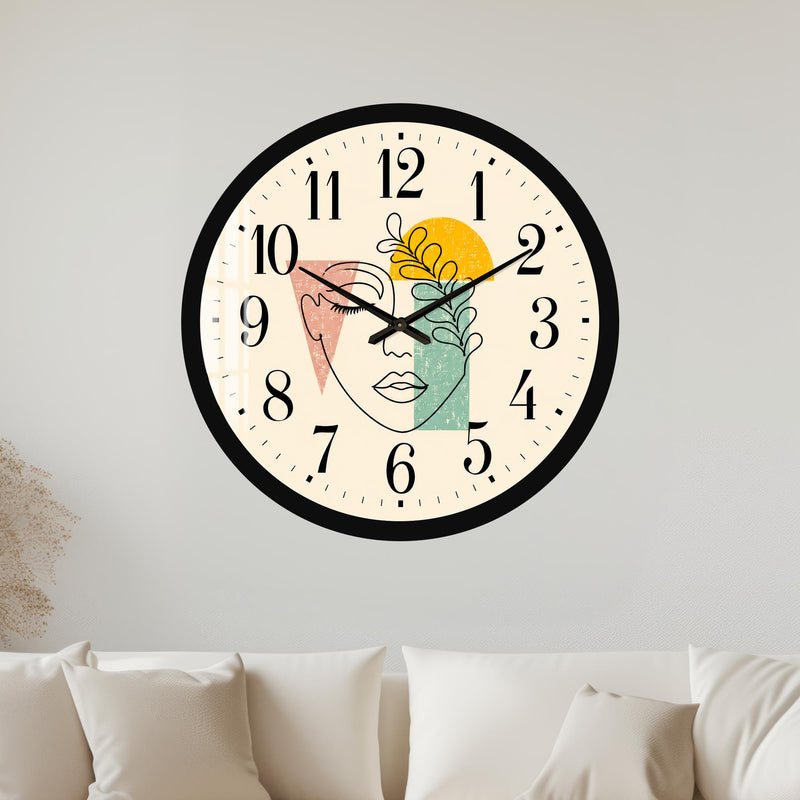 Abstract Botanical Face with black frame