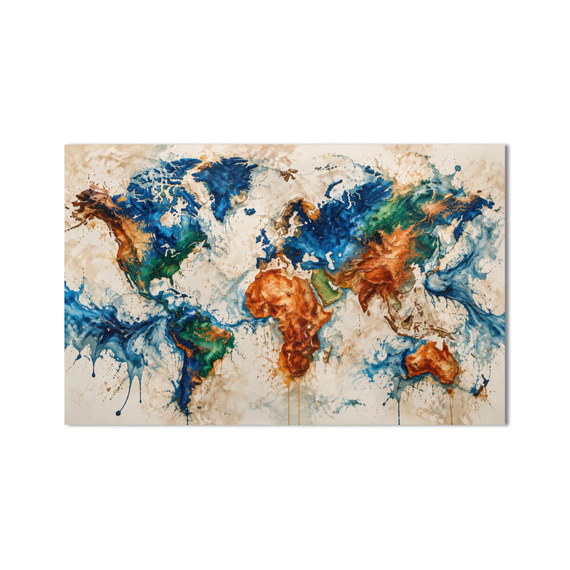 Painted World Map product shot on white background