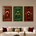 Golden Crescent Calligraphy with white frame