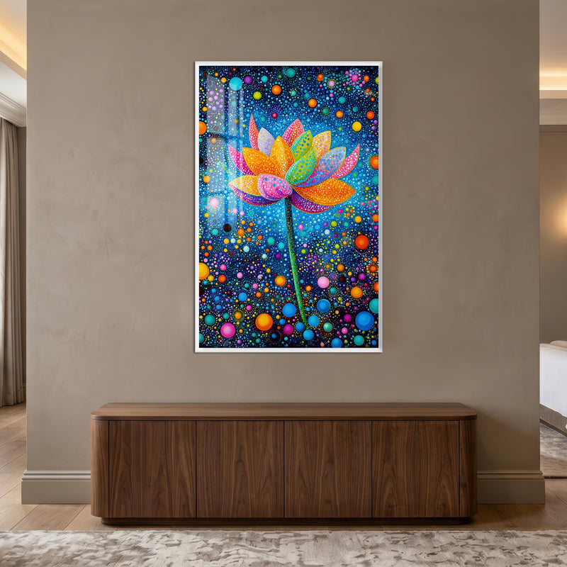 Cosmic Lotus Bloom with white frame
