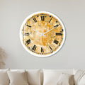 Golden Abstract Roman with white frame