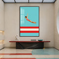 Retro High Dive with walnut frame