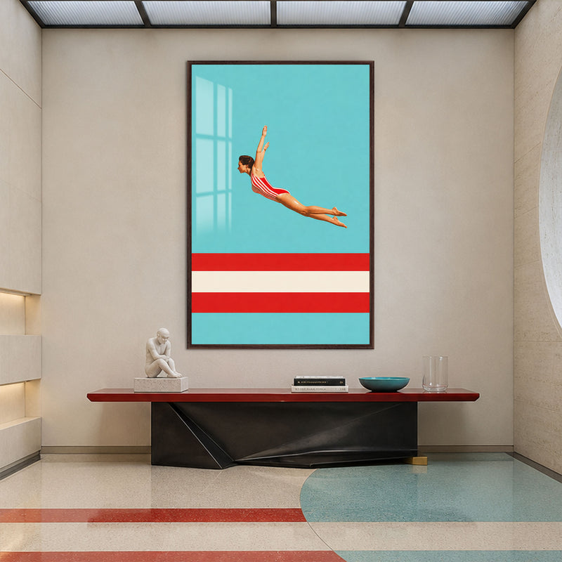 Retro High Dive with walnut frame