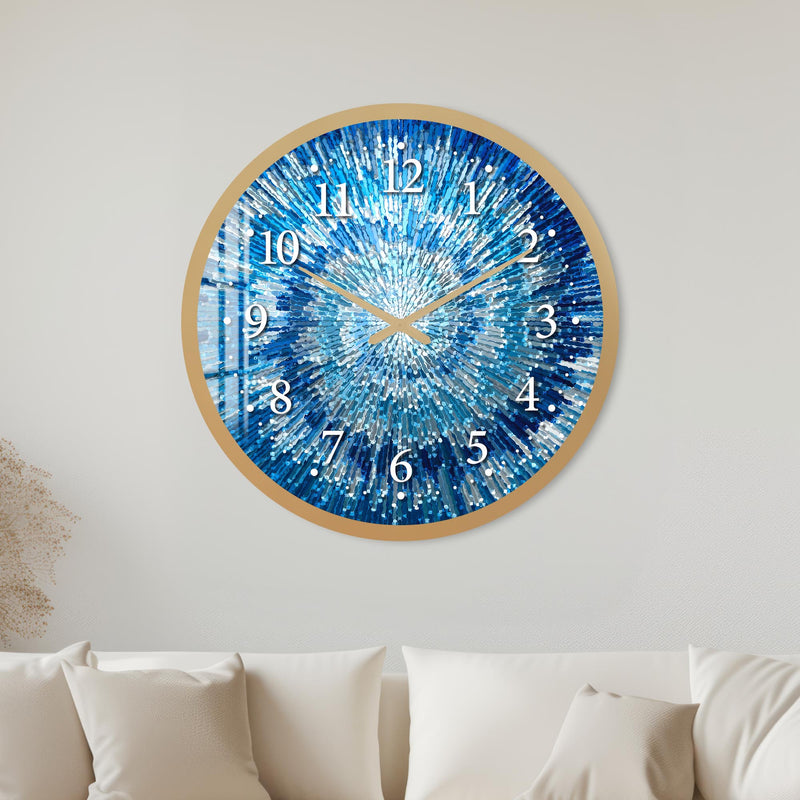 Blue Radiant Burst with gold frame