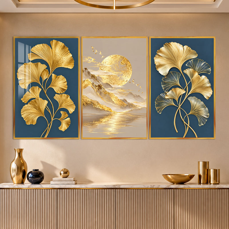 Golden Ginkgo with gold frame