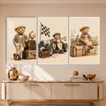 Vintage Teddy Bear Adventures with white frame