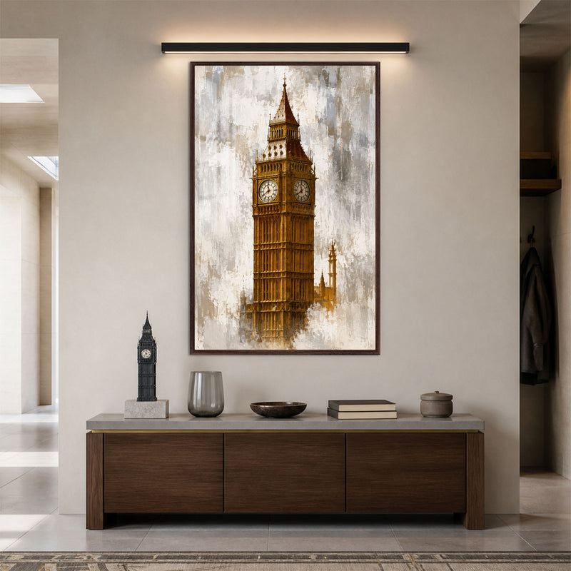 Golden Big Ben with walnut frame