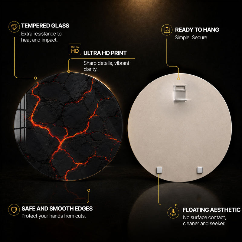 Molten Earth — tempered glass, ultra HD print, ready to hang