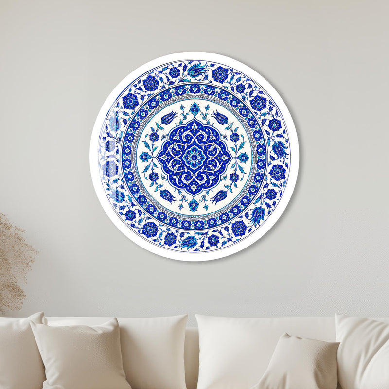 Ottoman Blue Medallion with white frame