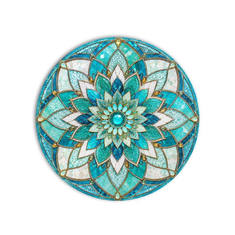 Turquoise Lotus Mandala product shot on white background
