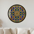 Jewelled Stained Glass Mandala with black frame