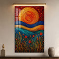 Artronauts Glass Print Spiral Sun Meadow Glass Wall Art