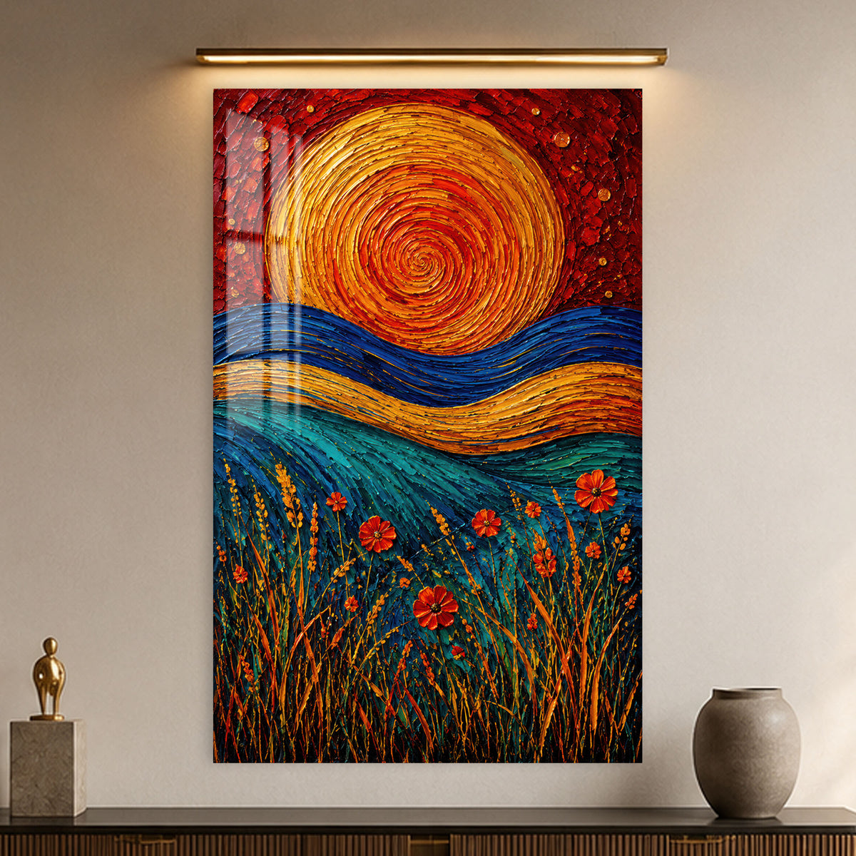 Spiral Sun Meadow in a modern room