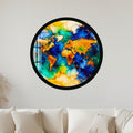 Gilded World Map with black frame
