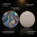 Brushed Metal Aurora Swirl — tempered glass, ultra HD print, ready to hang