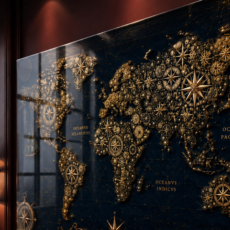 Gilded Navigator World Map lifestyle view